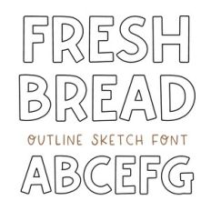 BFC Fresh Bread Outline Farmhouse Sketch Font