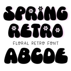 BFC Spring Retro Flower Retro Boho Font