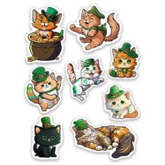 St Patrick's Day Cats And Kittens Stickers