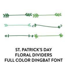 st. patrick's day floral dividers full color dingbat font