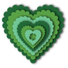 nested st. patrick's day scalloped hearts