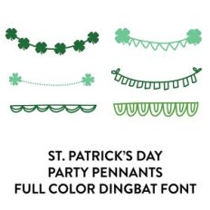 St. Patrick's Day Party Pennants Full color Dingbat font