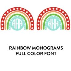 rainbow monograms full color font