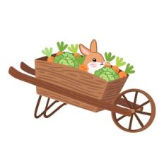 Bunny in a Wheel Barrow