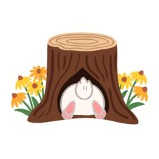 Bunny in Tree Stump