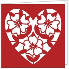 Wild Rose Eglantine Heart Card