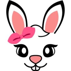 bunny face with hair bow
