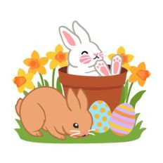 Easter Bunnies in Flower Pots