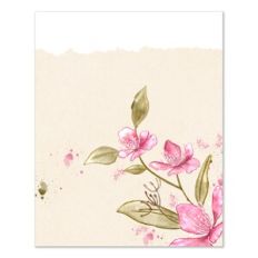 Watercolor Spring Flowers Flat Card