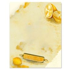Kitchen Background Flat Card with lemons