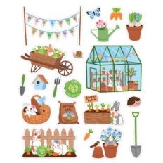 Spring Bunnies in the Garden Stickers
