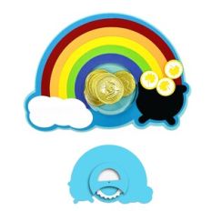 Rainbow Pot Of Gold Dome Candy Holder with Dial Back