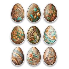 Easter Egg With Batik Painting Planner Stickers