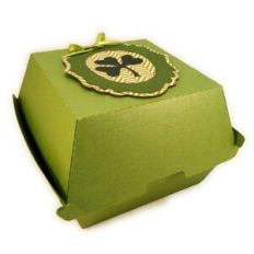 Box Clamshell Carton with Shamrock Tag