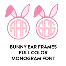 bunny ear frames full color monogram font