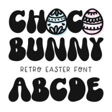 BFC Choco Bunny Easter Egg Retro Font