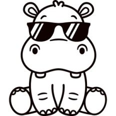 Hippo With Sunglasses