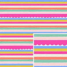 Colorful Stripes and Scallop Pattern