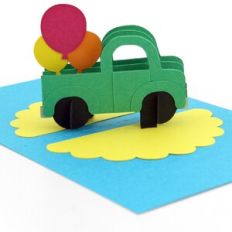 A2 Sliceform Card Truck Balloons