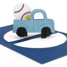 A2 Sliceform Card Truck Baseball