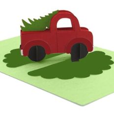 A2 Sliceform Card Truck Christmas