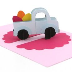 A2 Sliceform Card Truck Easter