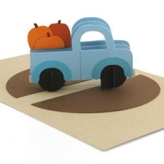 A2 Sliceform Card Truck Fall