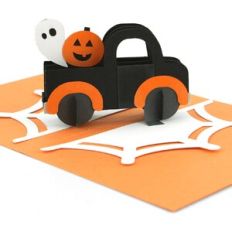 A2 Sliceform Card Truck Halloween