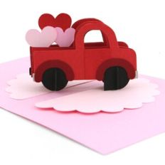 A2 Sliceform Card Truck Hearts