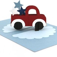 A2 Sliceform Card Truck July 4th