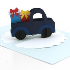 A2 Sliceform Card Truck Presents