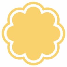 Layered Framed Fancy Label Scallop Circle Shape
