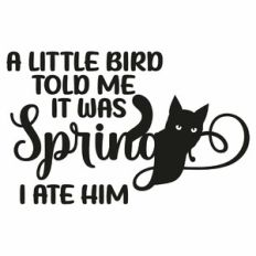 A Little Bird Told Me It Was Spring - I Ate It Cat Quote