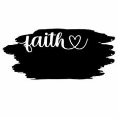 Faith Heart Word Paint Stroke