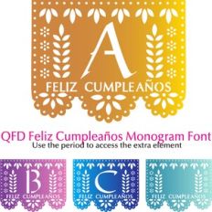 QFD Feliz Cumpleanos Monogram Font