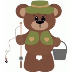 gone fishing bear holding pole