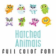 Hatched Animals Full Color Font