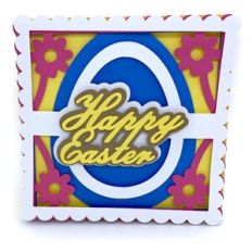 happy easter and flowers card
