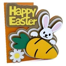 happy easter bunny and carrot card