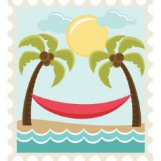 beach scene stamp