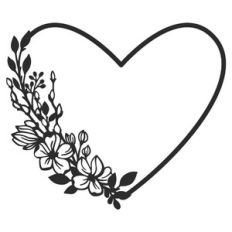 spring flowers heart frame