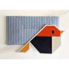 bird quilt block card and envelope