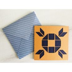 flower quilt block card and envelope