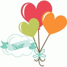 heart balloons with soar title