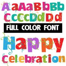 Happy Celebration Color Font
