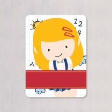 SCHOOL SUPPLIES LABELS RED BLONDE HAIR