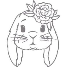 lop bunny with flower