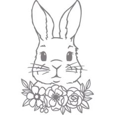 bunny with floral border