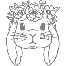 lop bunny with flower crown