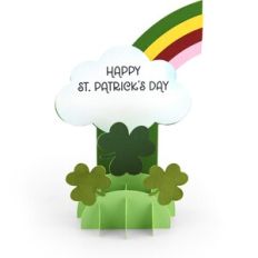 5X7 Grid Pop Up Card St Patrick Clover